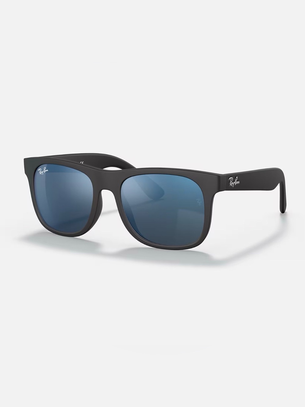 Kids Ray-Ban Justin Sunglasses – Matte Black + Blue Mirror